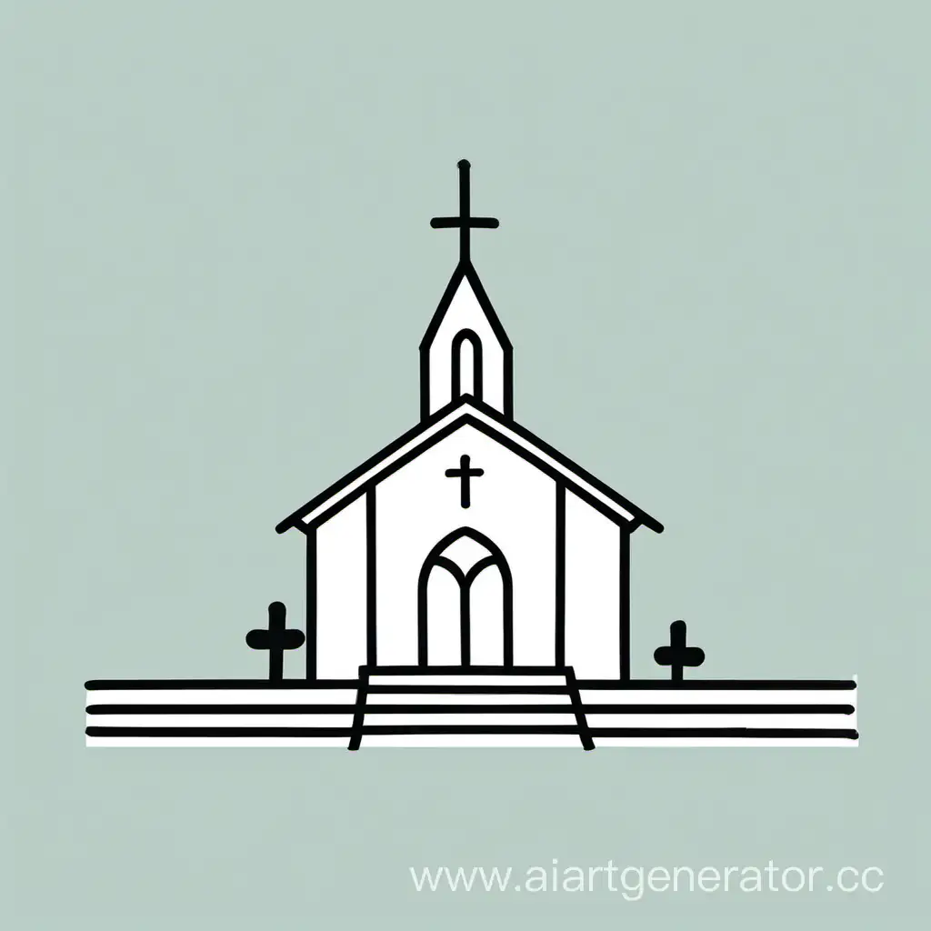 Simple-Sketch-of-a-Church-with-Minimalistic-Details