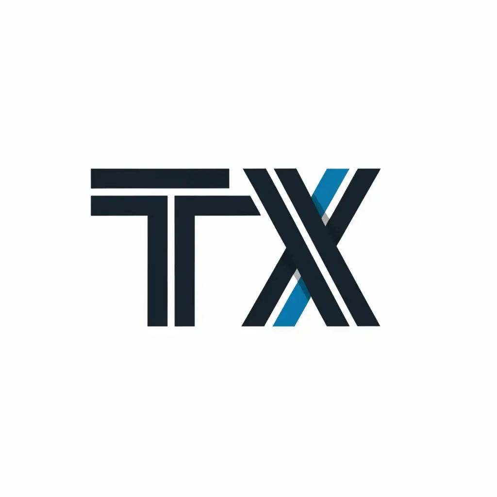 a logo design,with the text "TwinX", main symbol:TX,Minimalistic,be used in Internet industry,clear background