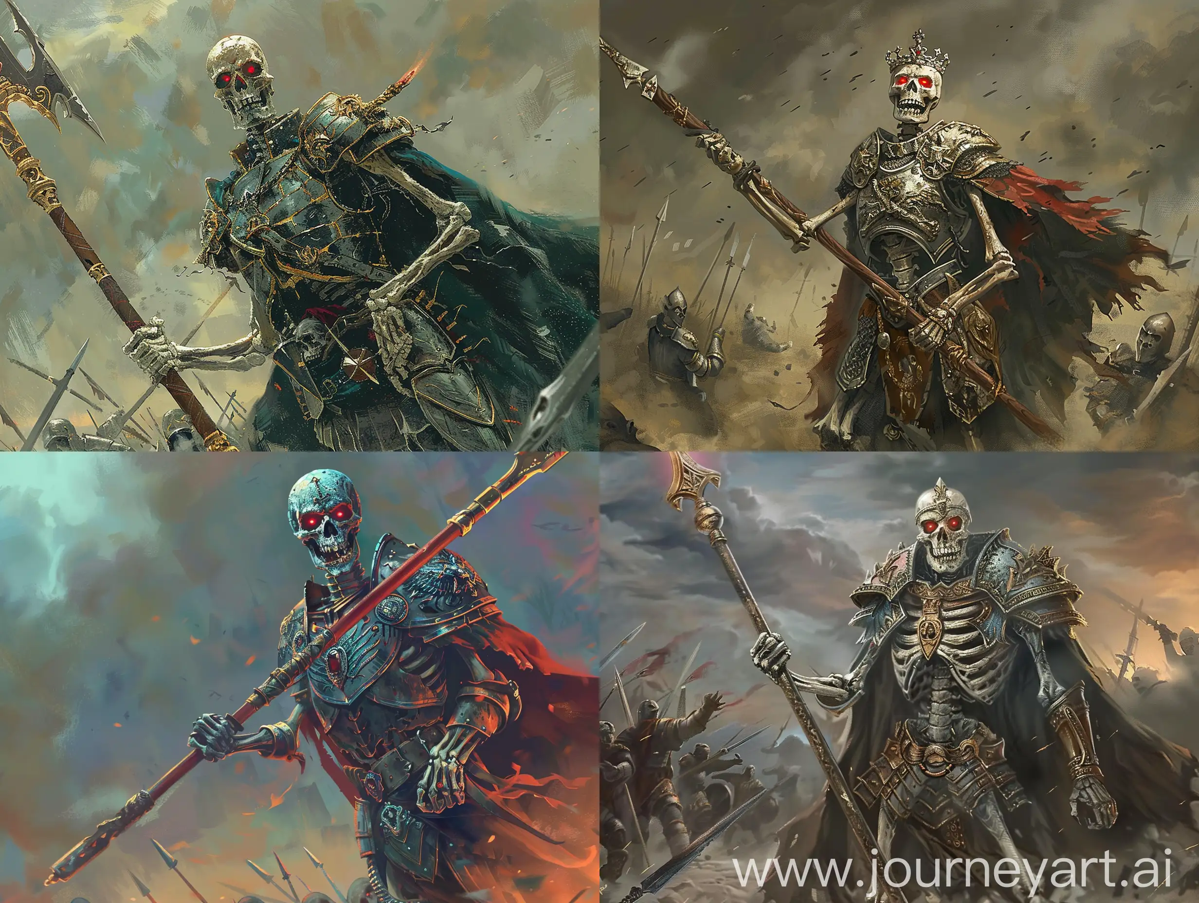 Majestic-Skeleton-King-in-Armor-with-Legendary-Spear-on-Battleground