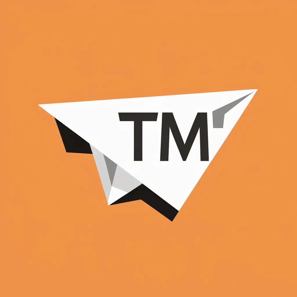 logo, paper plane, with the text "TM", typography, be used in Internet industry