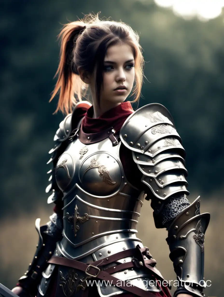 girl, warrior, in armor, beautiful, sword