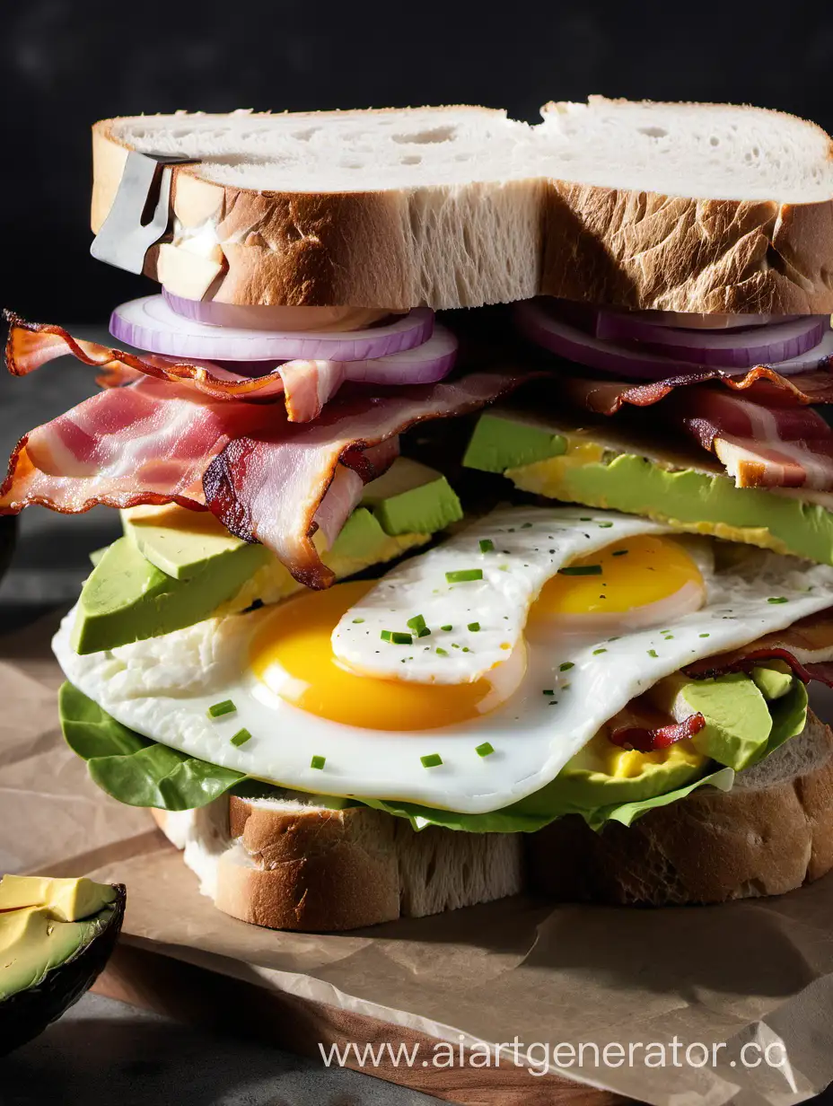 Delicious-Bacon-and-Egg-Breakfast-Sandwich-with-Avocado