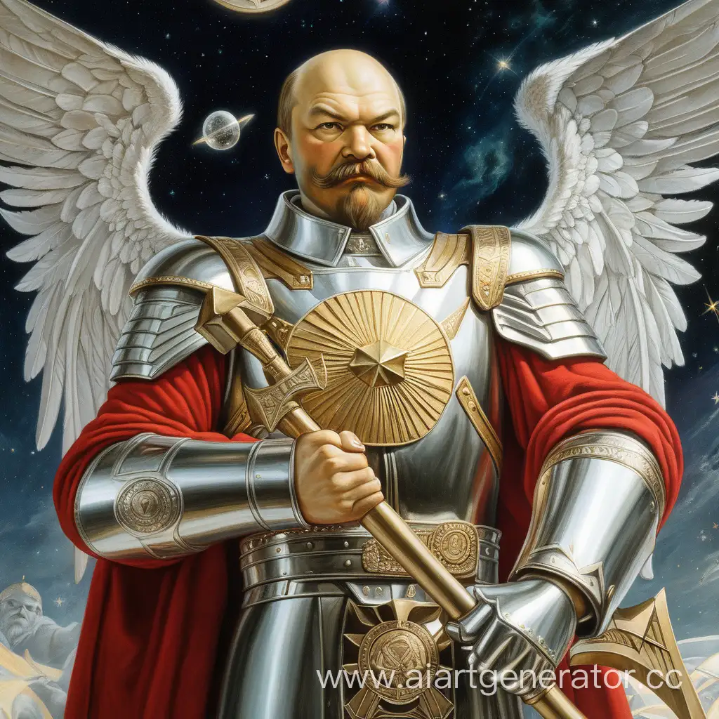 Lenin-Ilyich-in-Platinum-Armor-with-Sickle-and-Hammer-in-Cosmos