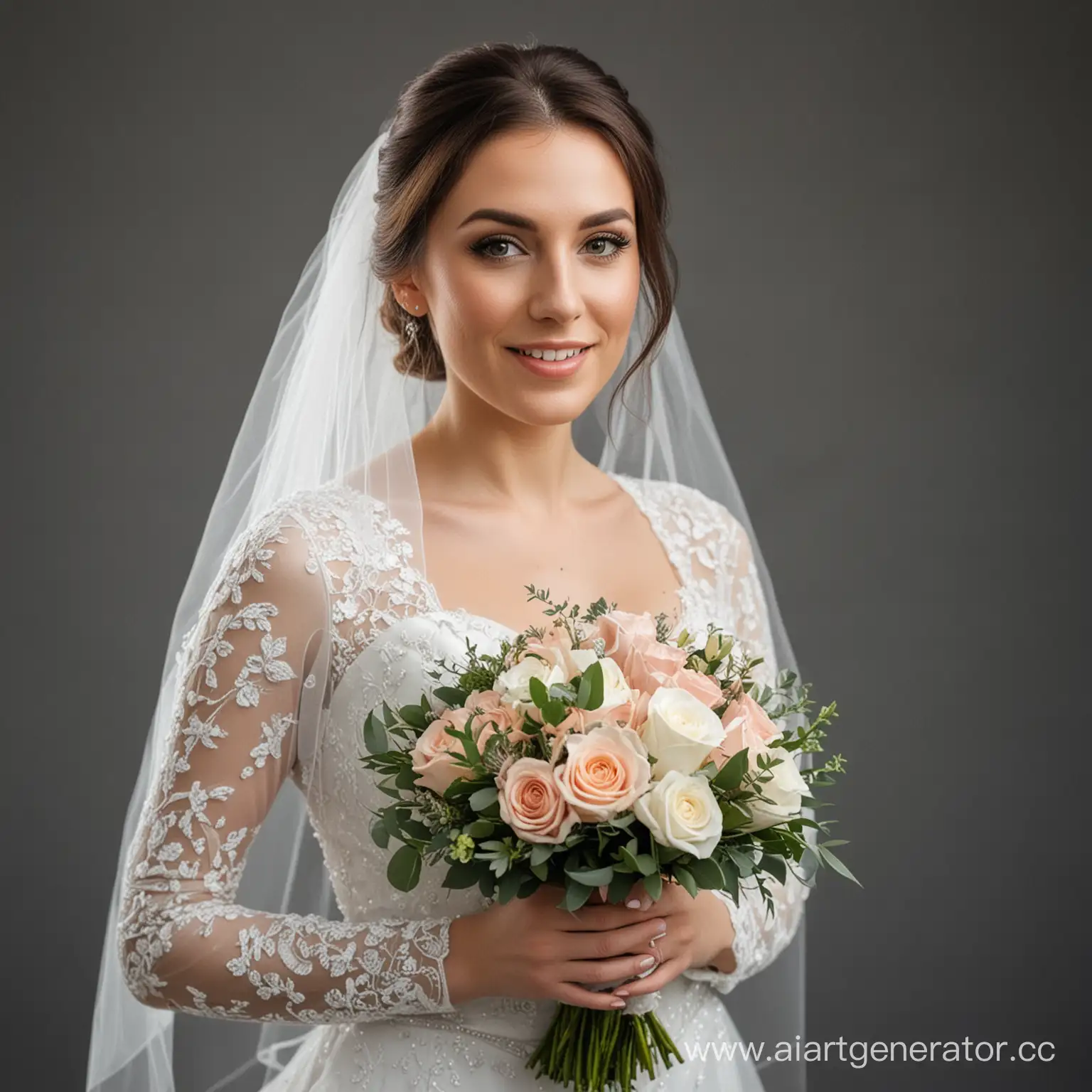 Elegant-Bride-Holding-a-Vibrant-Bouquet-Wedding-Day-Beauty