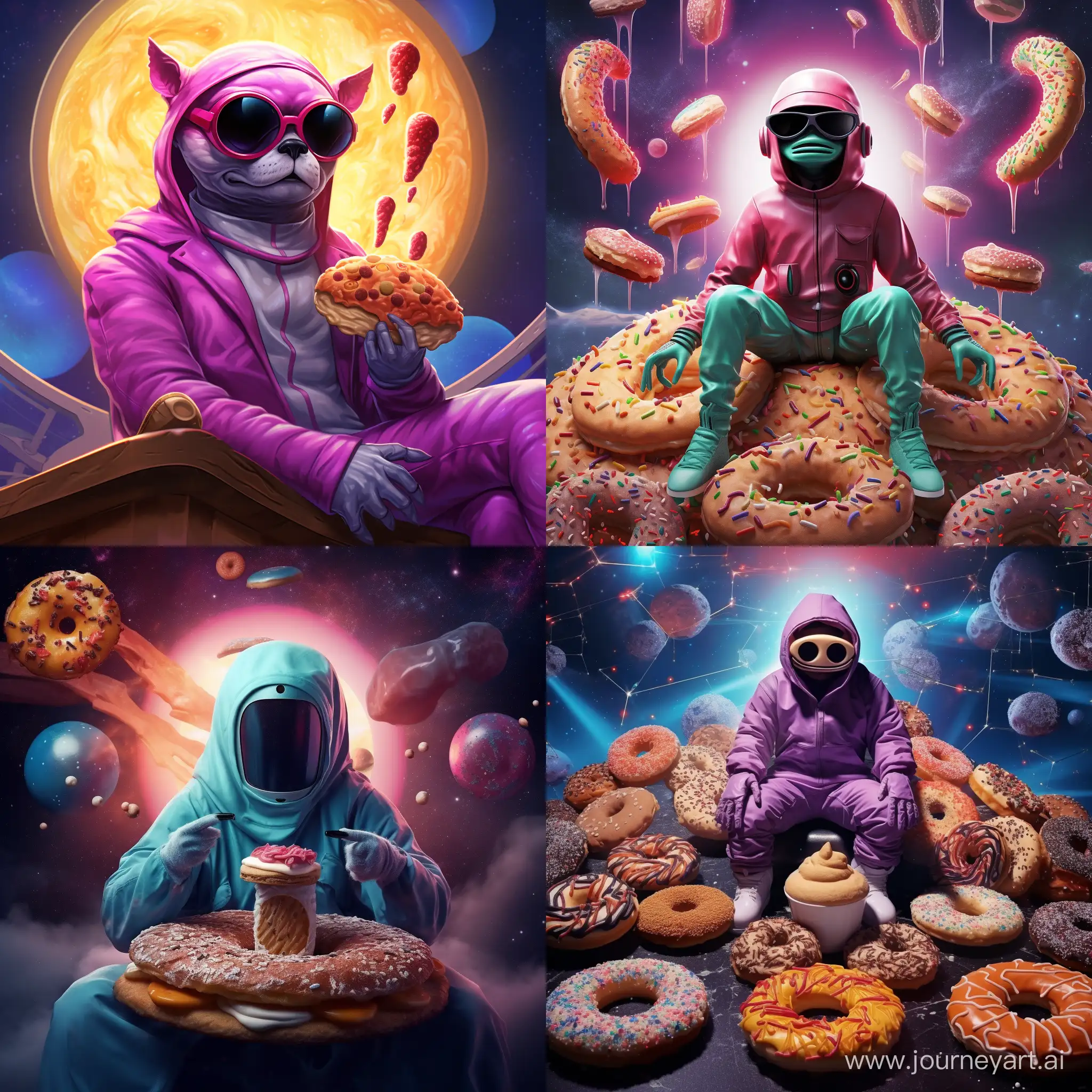 Stylish-Alien-with-Donuts-Background
