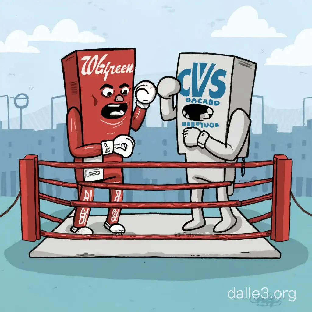 Pharmacy Rivalry Walgreens vs CVS Store Buildings in Epic Boxing Match ...