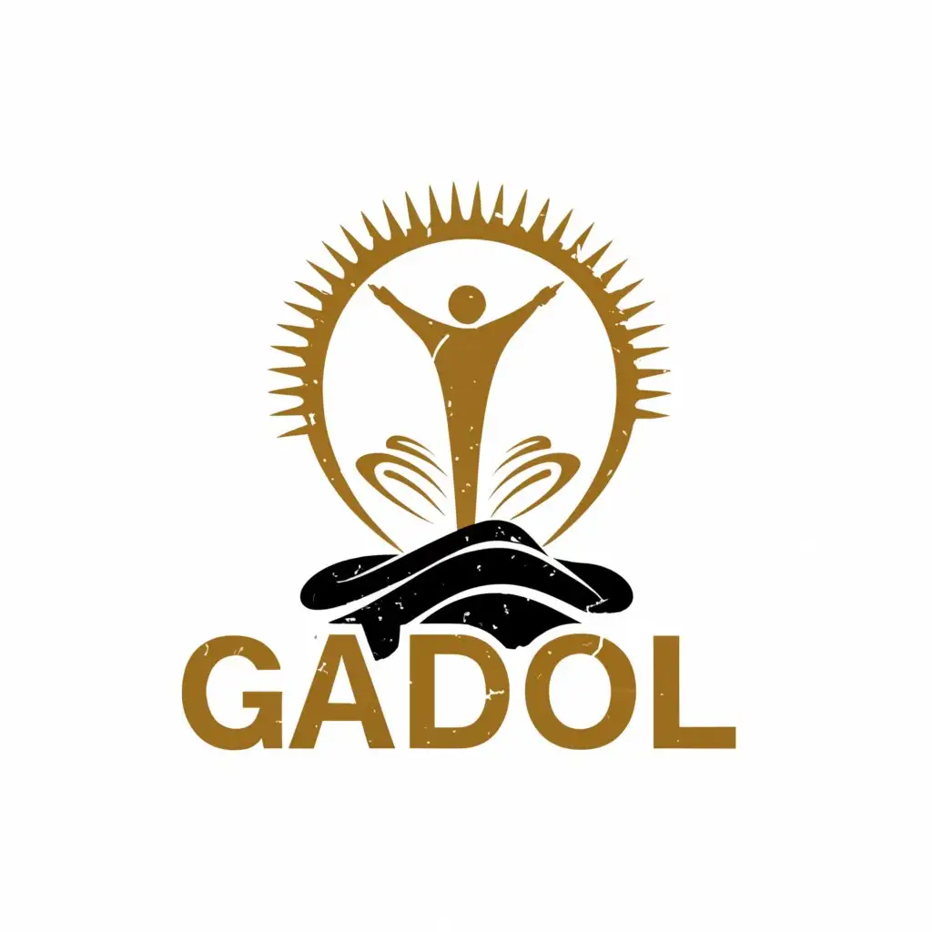 a logo design,with the text "Gadol", main symbol:A man being raised from a pit to a high position,Moderate,clear background