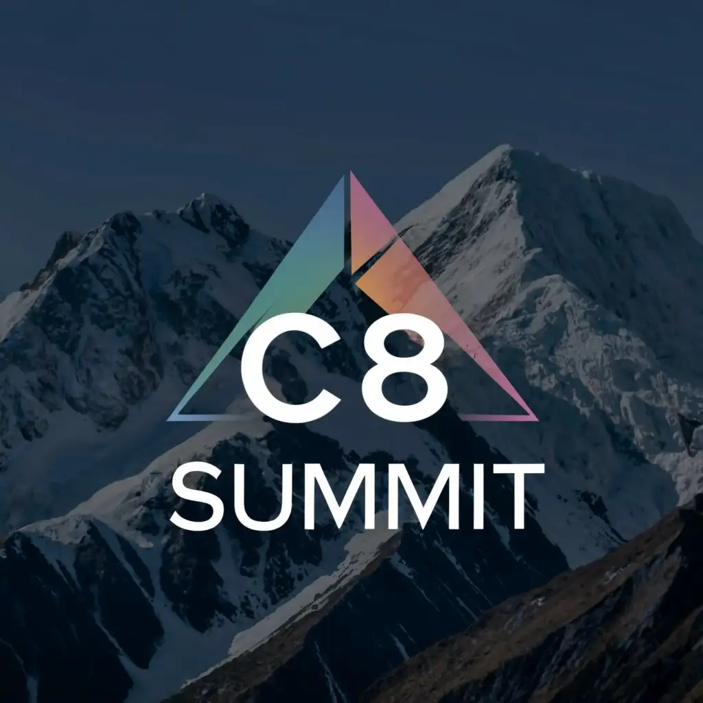 a logo design,with the text 'C8 Summit', main symbol:mountain peak,Moderate, clear background, simple, modern font