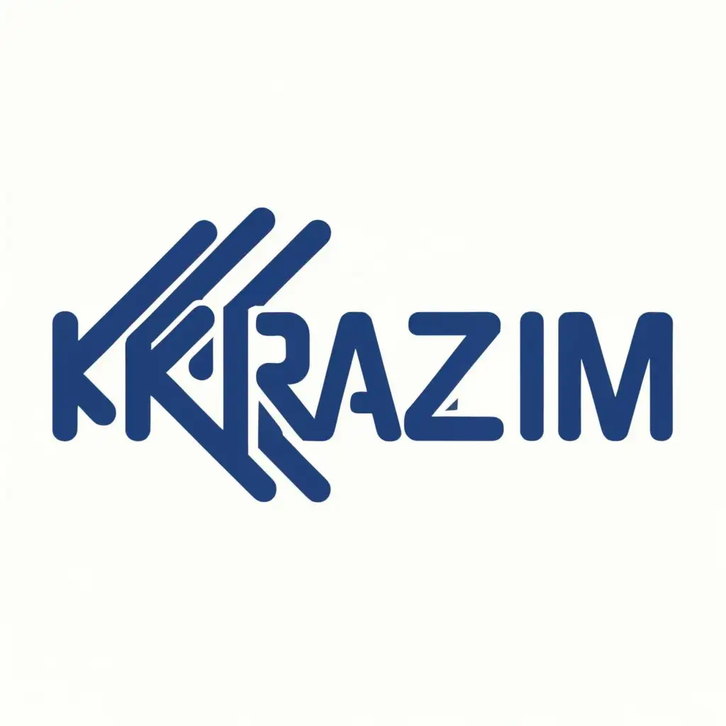 logo, KRZ, with the text "KRAZM", typography, be used in Technology industry