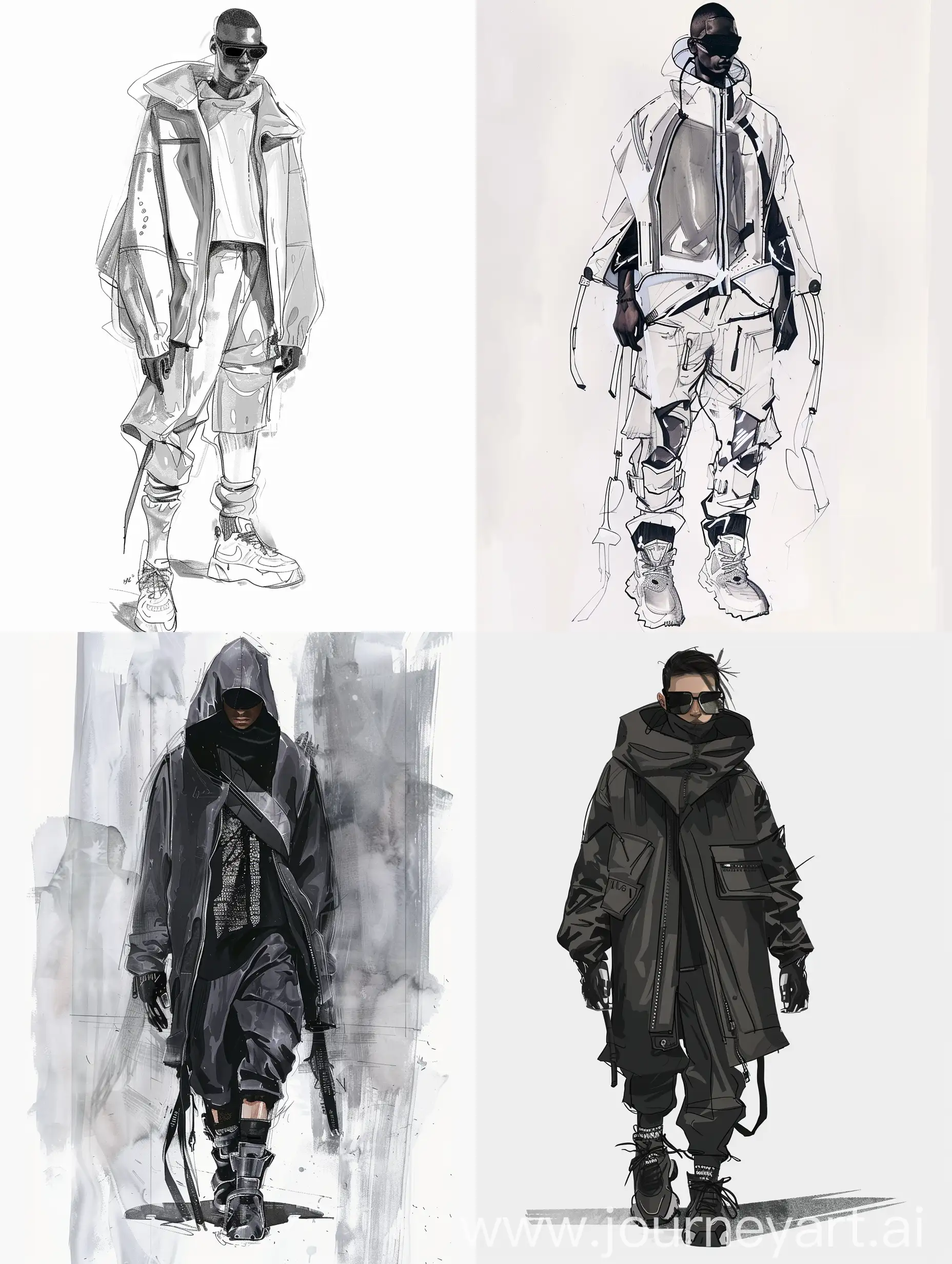 Futuristic-Male-Streetwear-Utopic-Fashion-Runway-Sketches