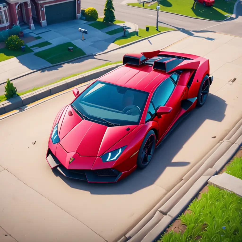 Can you give me a Fortnite Car from above that looks like a red Lamborghini