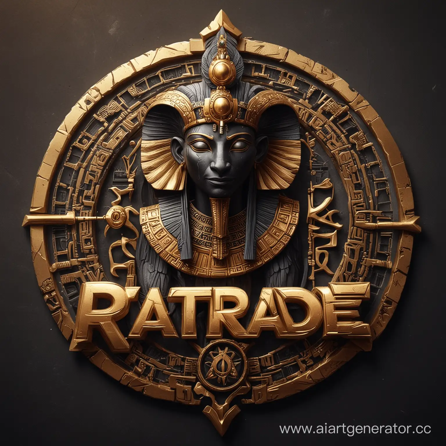 Логотип названия RaTrade в стиле бога РА