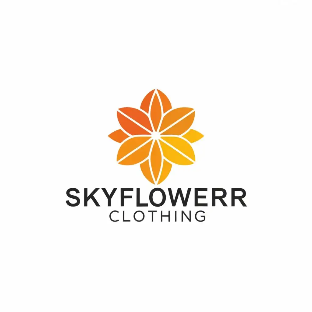 a logo design,with the text "SKYFLOWER CLOTHING", main symbol:FLOWER,Moderate,be used in Events industry,clear background