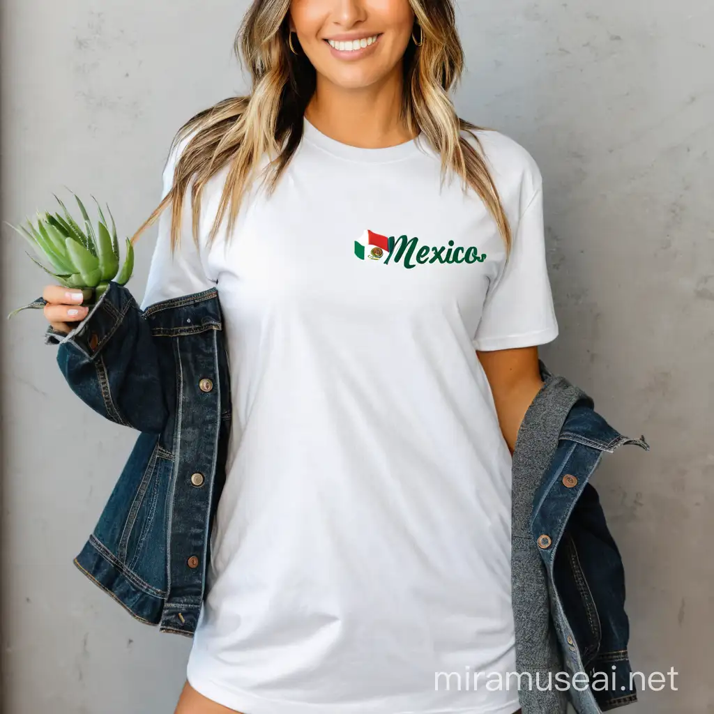Mexican Beauty Woman Wearing Bella Canvas TShirt