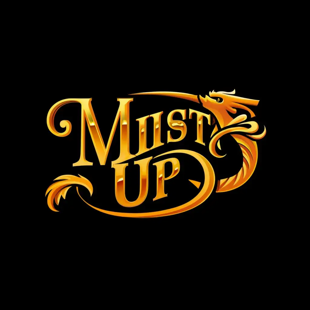 a logo design,with the text "Mist Up", main symbol:dragon,complex,be used in Entertainment industry,clear background