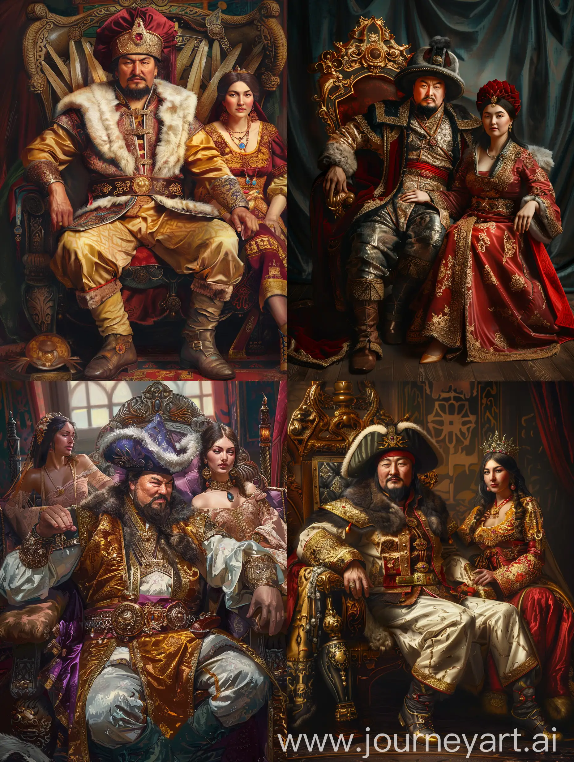 Majestic-Genghis-Khan-and-Consort-Late-Renaissance-Digital-Painting