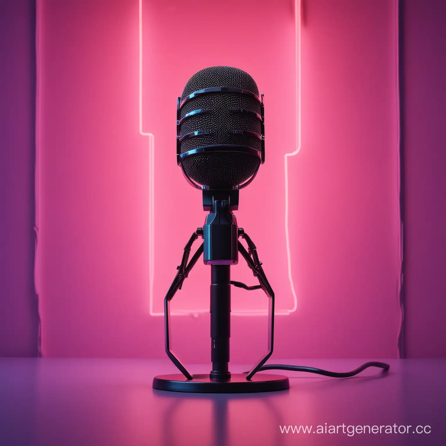 Gaming-Microphone-in-Neonlit-Ambiance