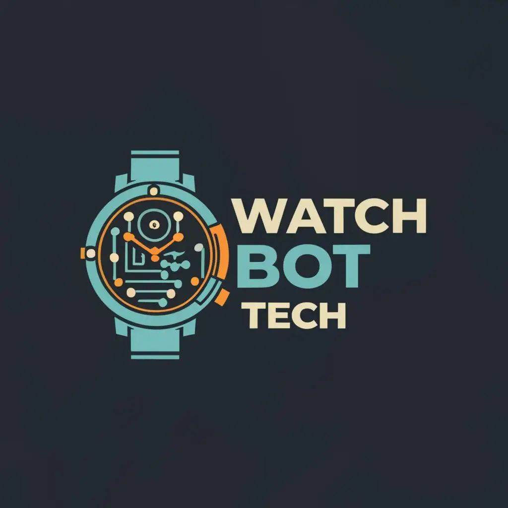 logo, Watch And Robot, with the text "Watch Bot Tech", typography, be used in Technology industry