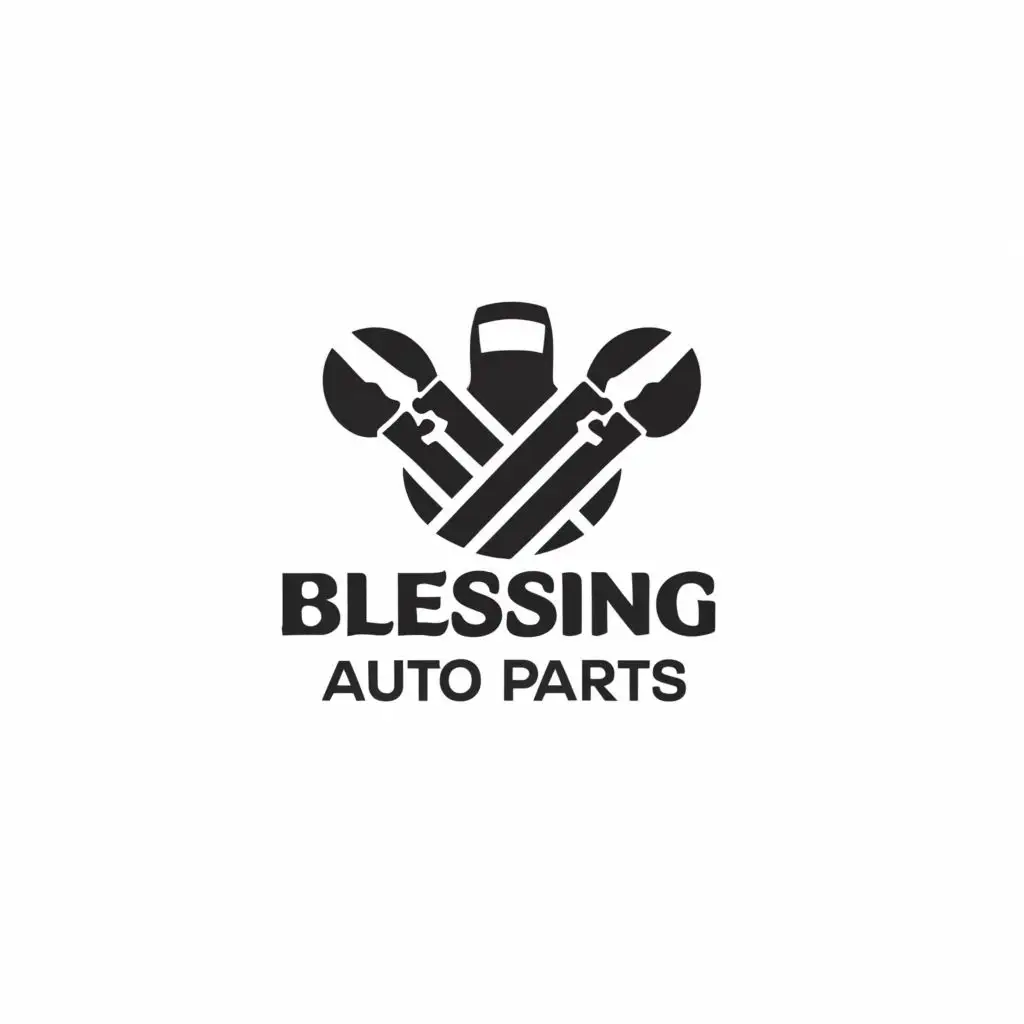 LOGO-Design-For-Blessing-Auto-Parts-Professional-Car-Repair-Emblem-on-Clear-Background