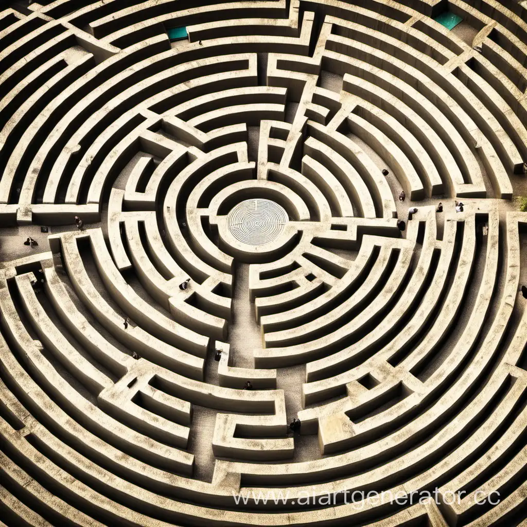 Circular-Labyrinth-Maze-Without-Human-Presence