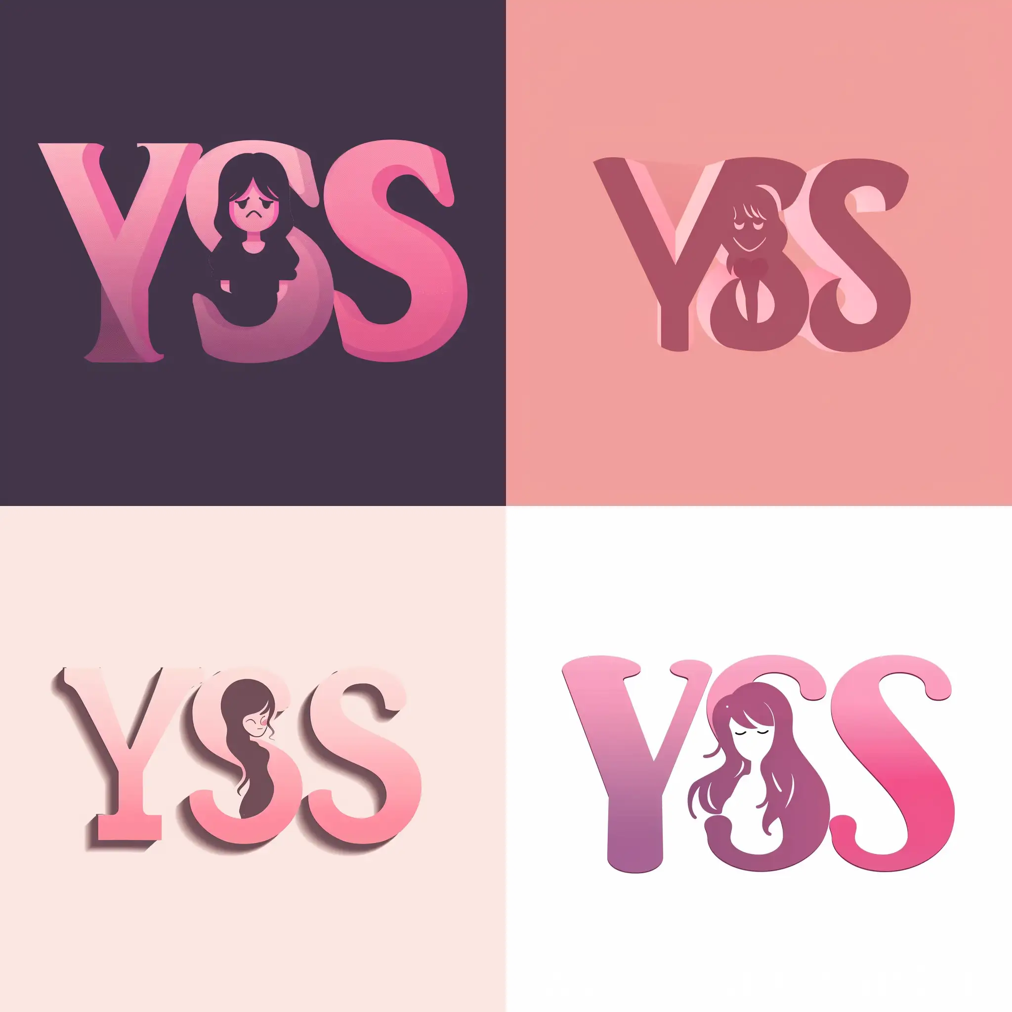 Emotive-YSS-Gaming-Logo-in-Soft-Pink-with-a-Silhouetted-Girl