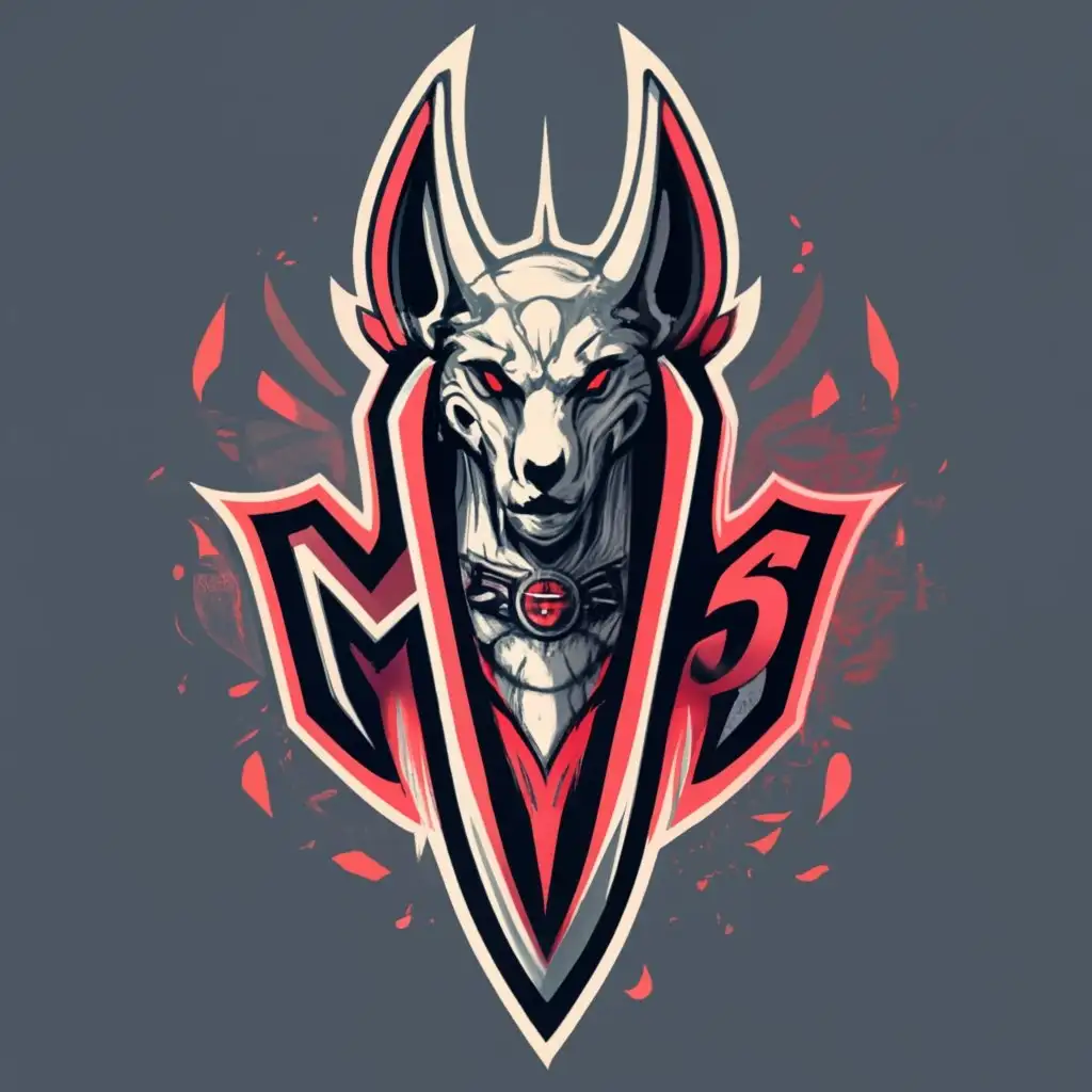 LOGO-Design-for-Messiah5-Sinister-Anubis-Symbol-in-Bold-Black-and-Red-Palette