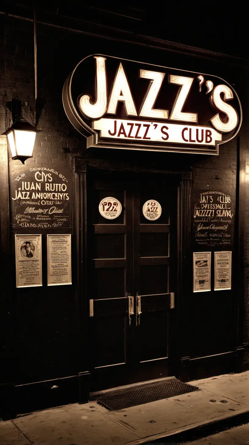 Vibrant 1920s Jazz Club Scene with Musicians and Dancers