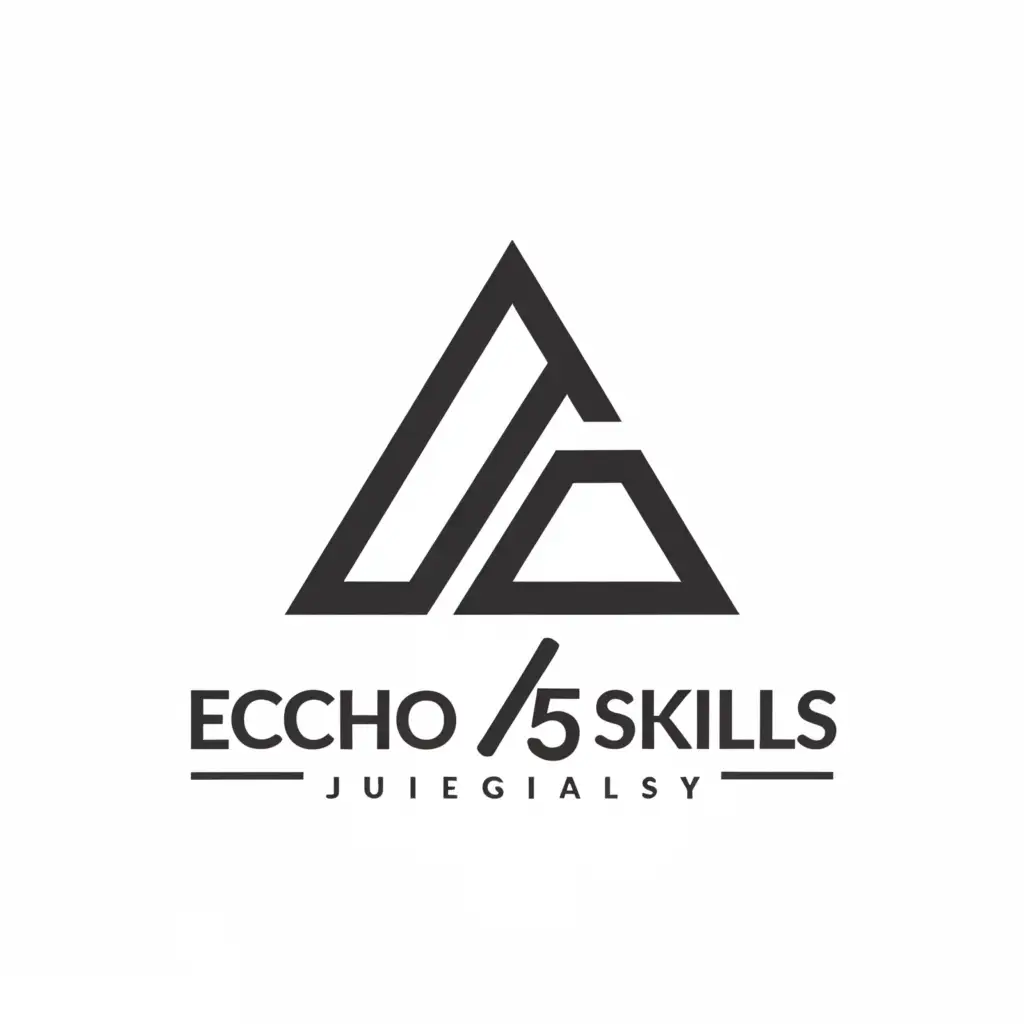 a logo design,with the text 'echo 5  skils', main symbol:triangle with an echo,Minimaliste,be used in Legal industry,clear background