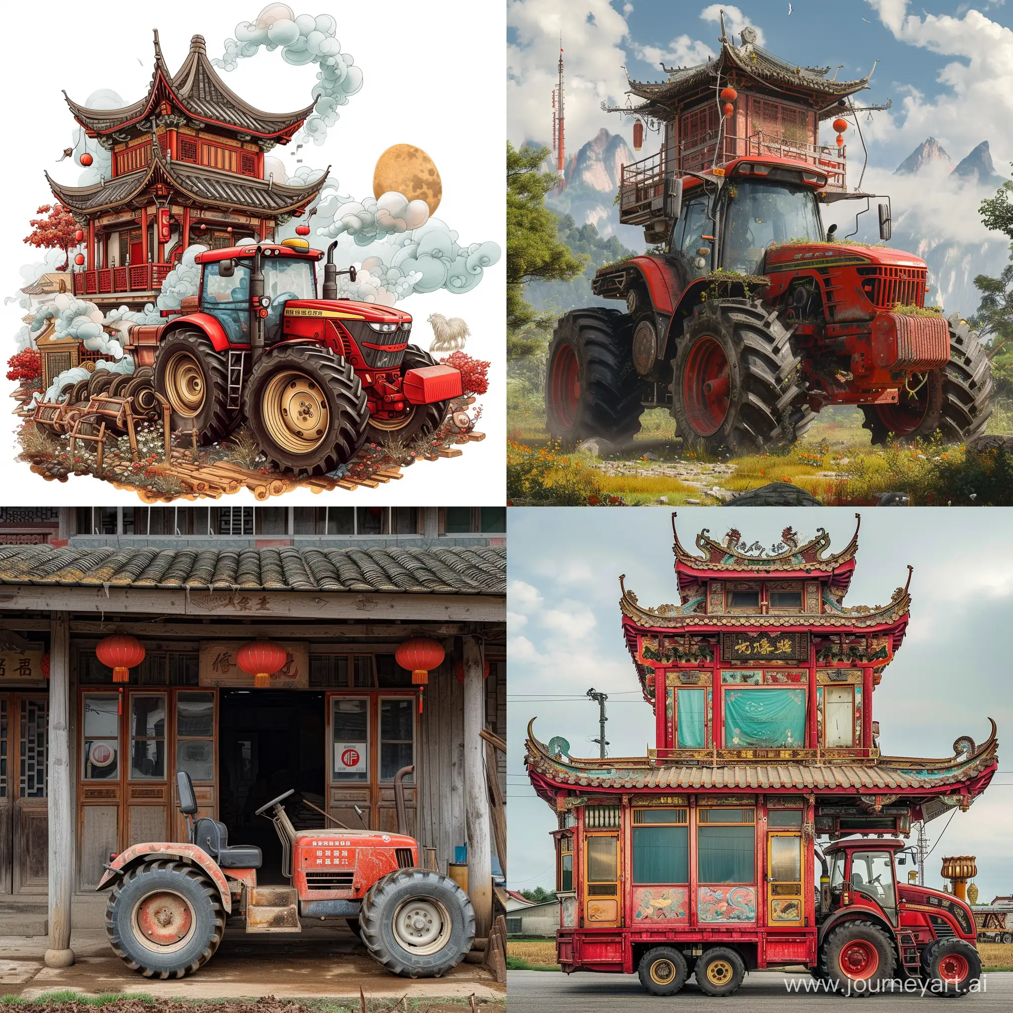 Chinese-Tractor-House-Unique-3D-Artwork-with-38416-Variations