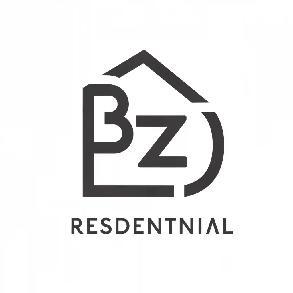 a logo design,with the text "BZ Residential", main symbol:home,Minimalistic,be used in Home Family industry,clear background