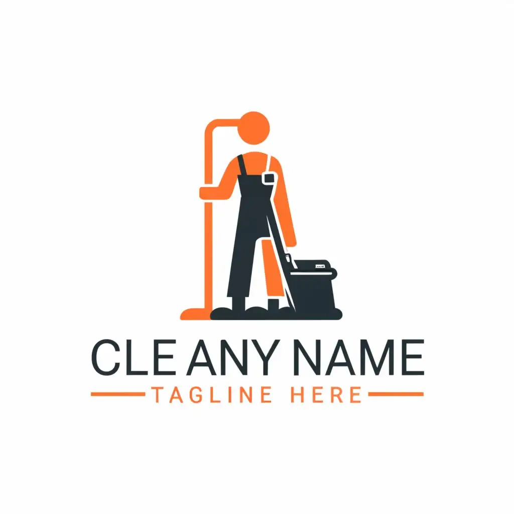 a logo design,with the text "Cleaning", main symbol:A person cleaning,Moderate,clear background