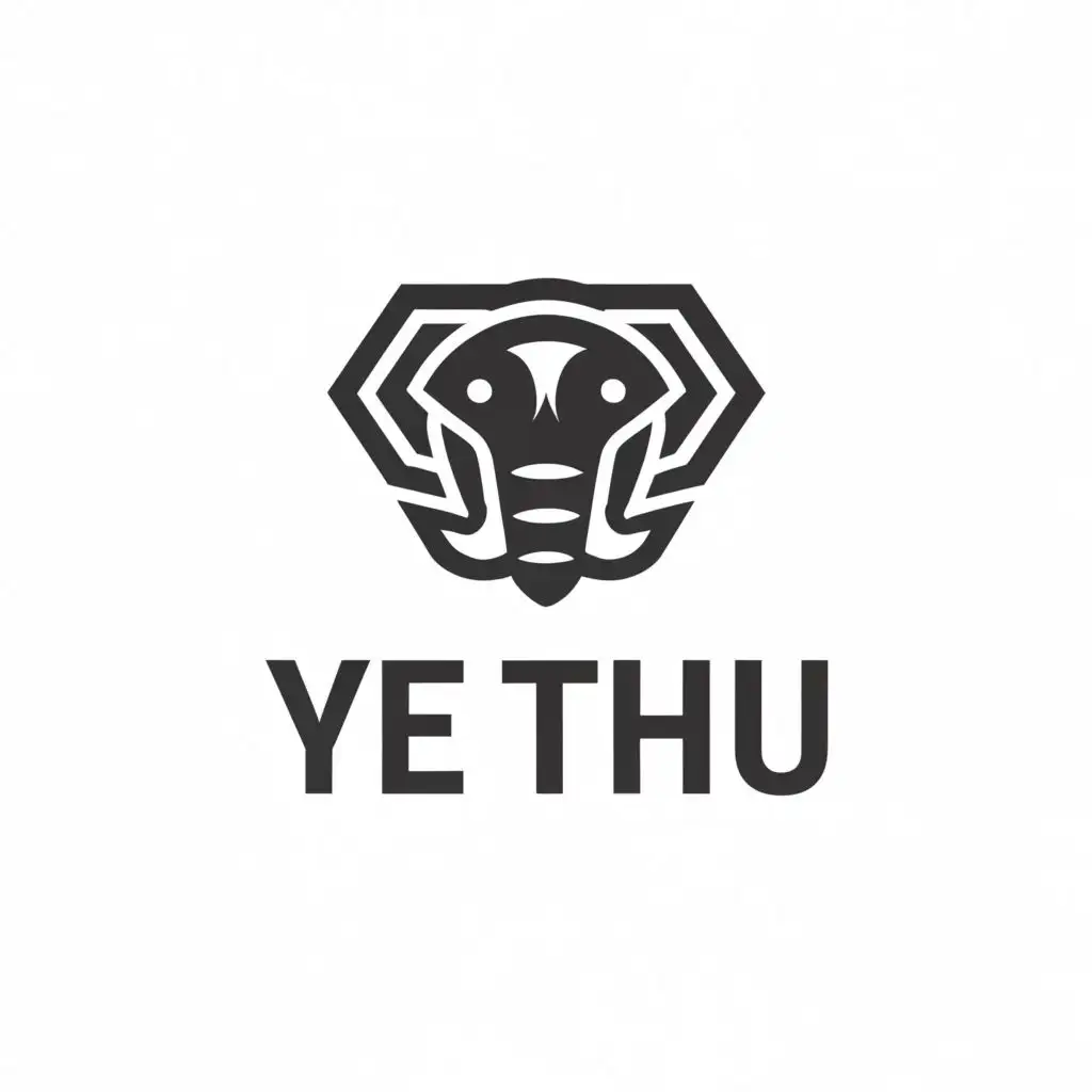 a logo design,with the text "Ye Thu", main symbol:Elephant ,Moderate,be used in Technology industry,clear background