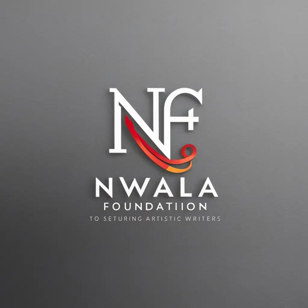 Minimalistic Logo Design for Nwala Foundation in Red Orange and Grey