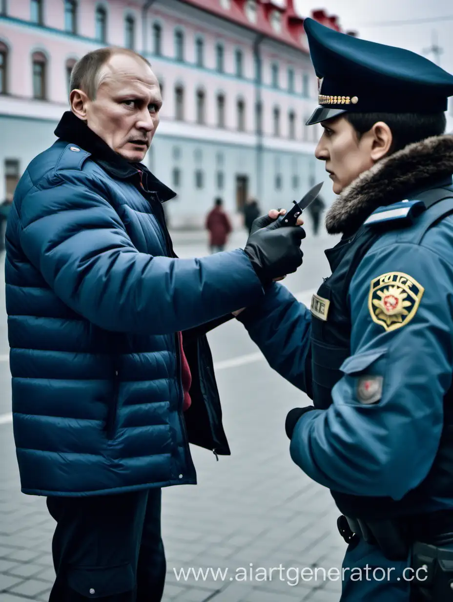 Civilian-Threatening-Police-Officer-with-Knife-in-Russia