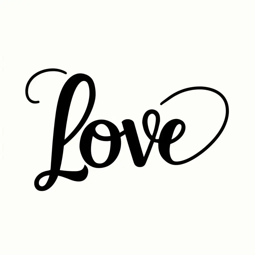 logo, Blackwhite, with the text "Love", typography