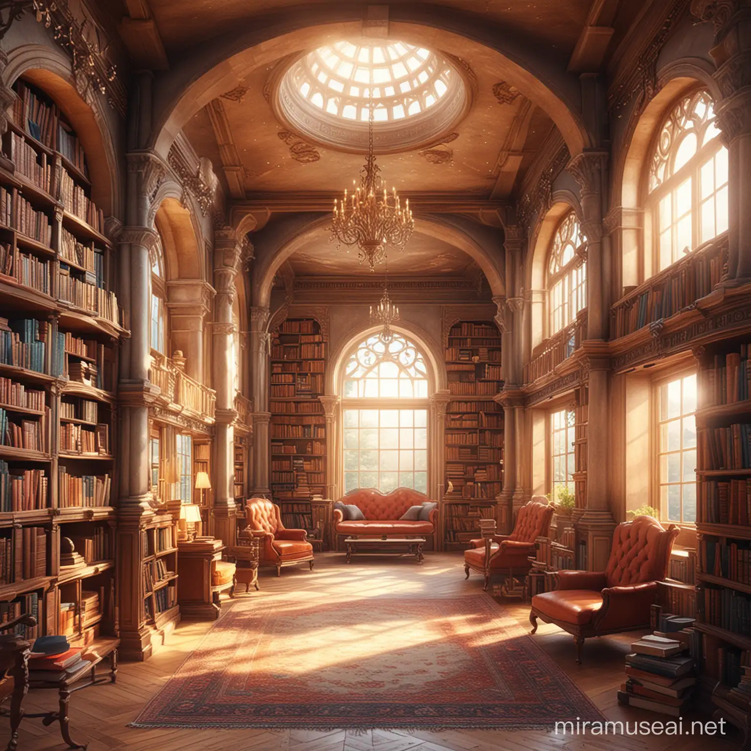 светлая красивая фэнтези библиотека