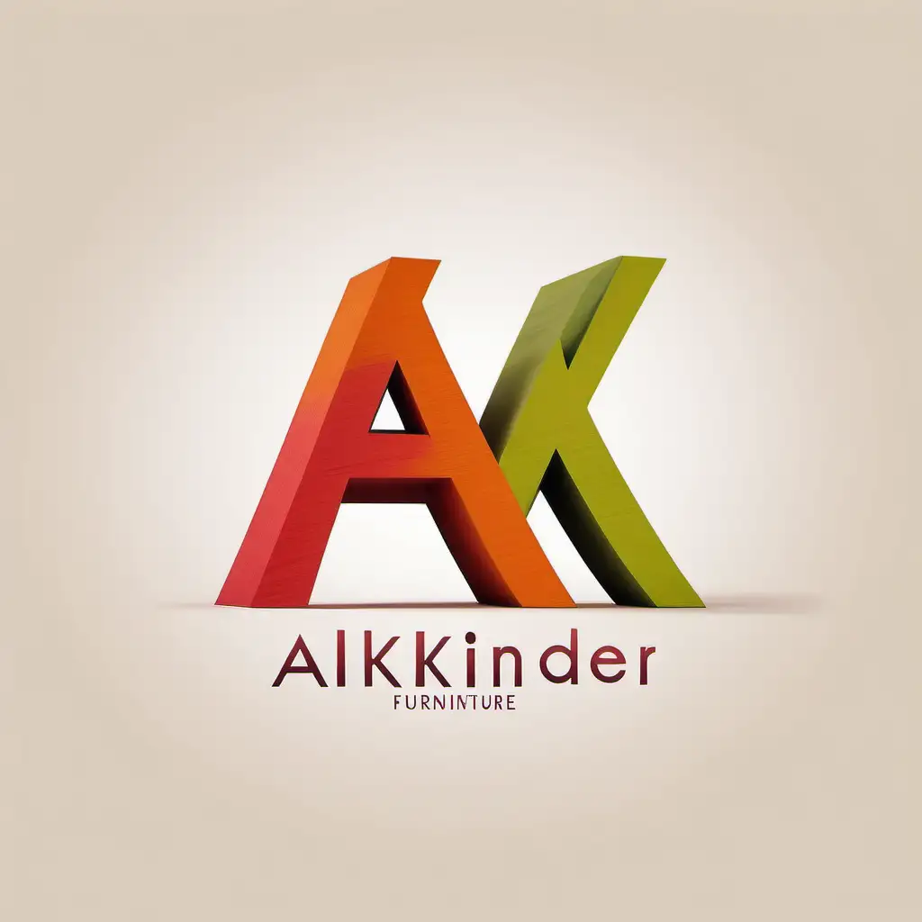 Playful 3D AK Logo Design for HighEnd Childrens Furniture Brand
