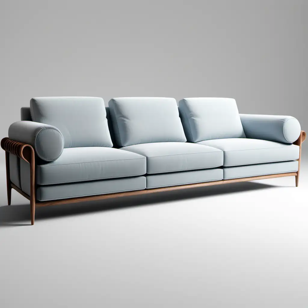 Modern Italian Sofa with PShaped Arm and CloudLike Sleeve Design