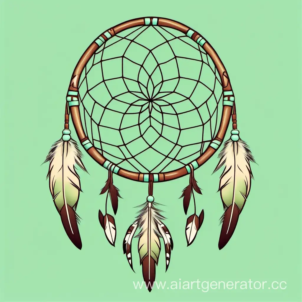 Light-Green-Pastel-Native-American-Dreamcatcher