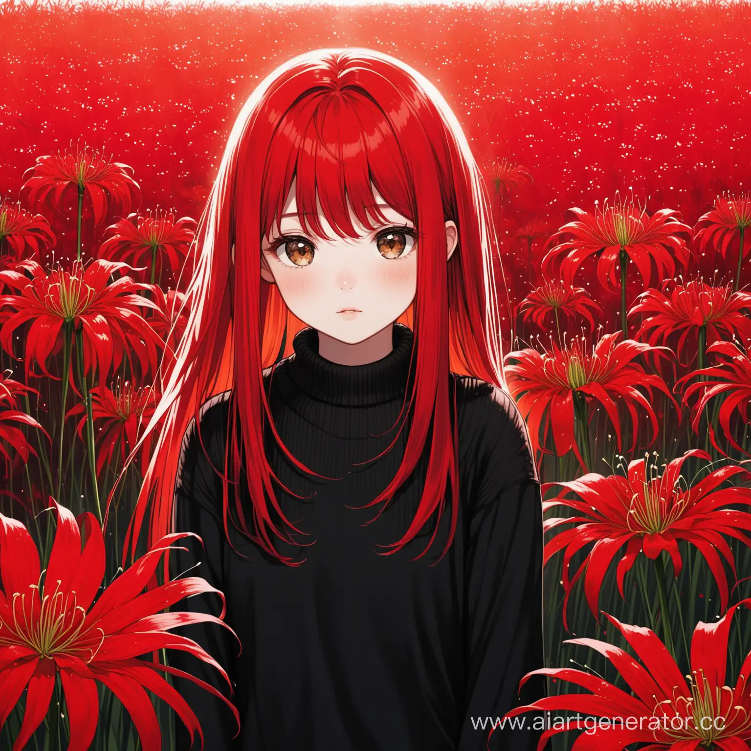 Young-Girl-with-Bright-Red-Hair-in-Red-Spider-Lily-Field