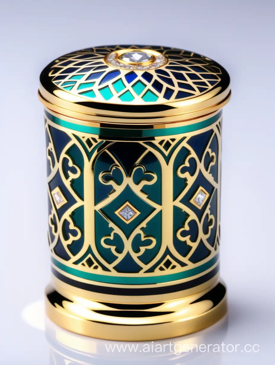 Exquisite-Luxury-Perfume-Bottle-Cap-with-Diamond-Accent-in-Gold-and-Arabesque-Pattern