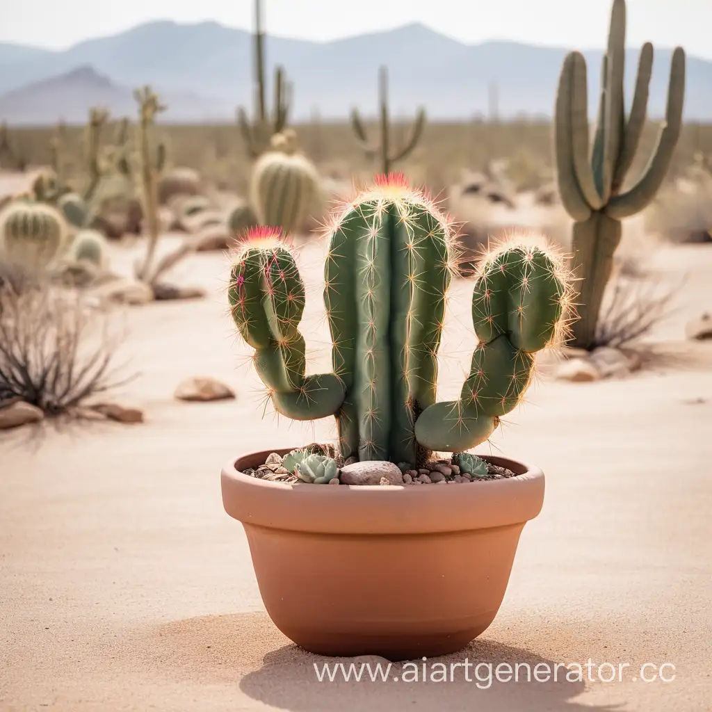 Succulent-Cactus-Plant-Thriving-in-Arid-Desert-Environment