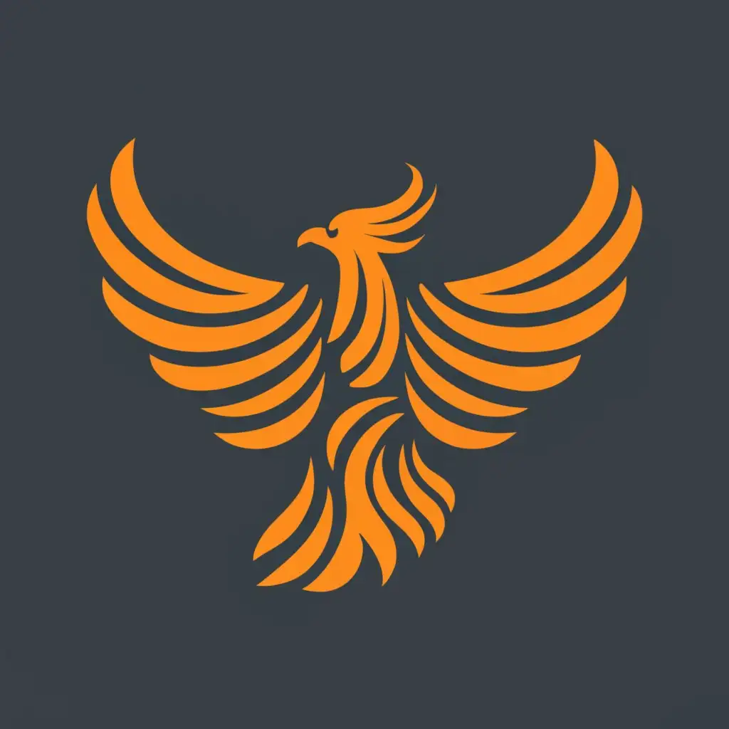 logo, Orange Phoenix symbol of China, with the text "Phoenix Language", typography, be used in Education industry