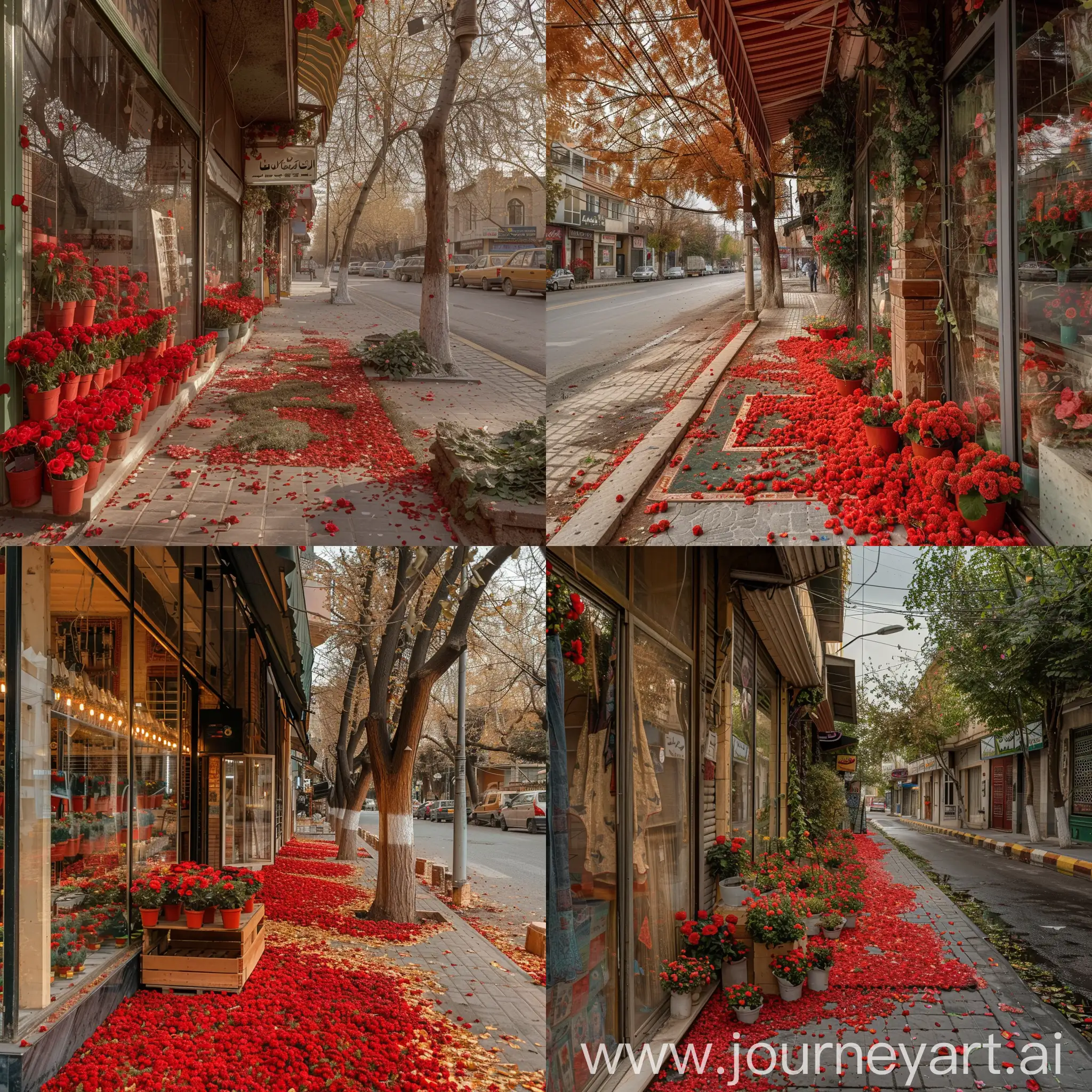 Vibrant-Street-Flower-Shop-in-Modern-Iran-Cityscape