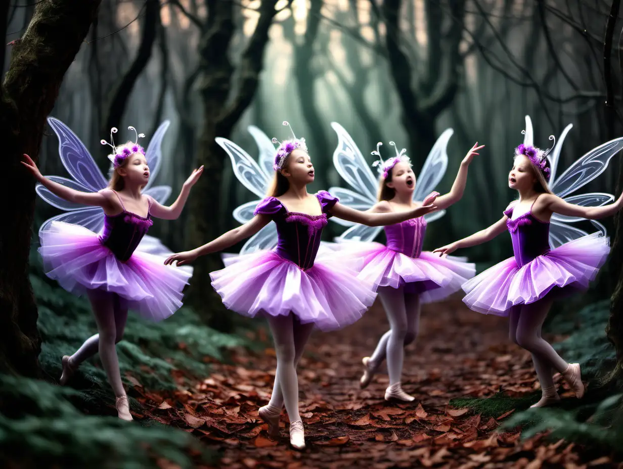 Dance of the sugar plum faires in an enchanted forest