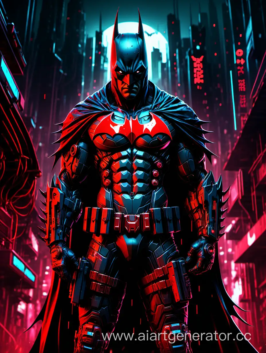Черные и красные цвета, Бэтмен в киберпанк, кровь