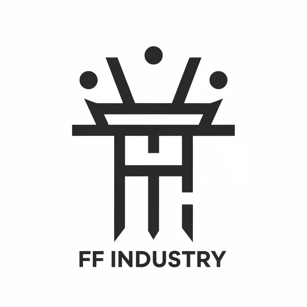 a logo design,with the text "FF INDUSTRY", main symbol:Crown,Moderate,clear background