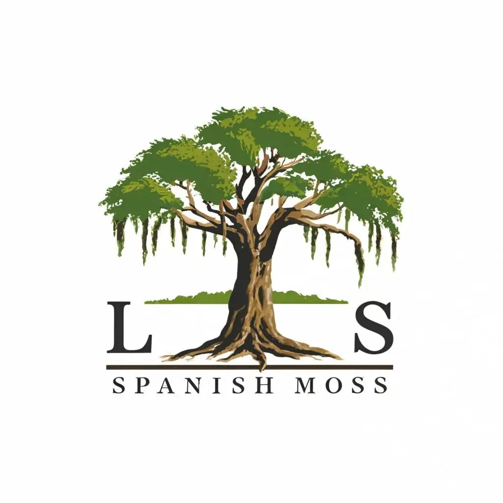 LOGO-Design-For-Live-Oak-Travels-Majestic-Oak-Tree-with-Spanish-Moss-and-LS-Typography