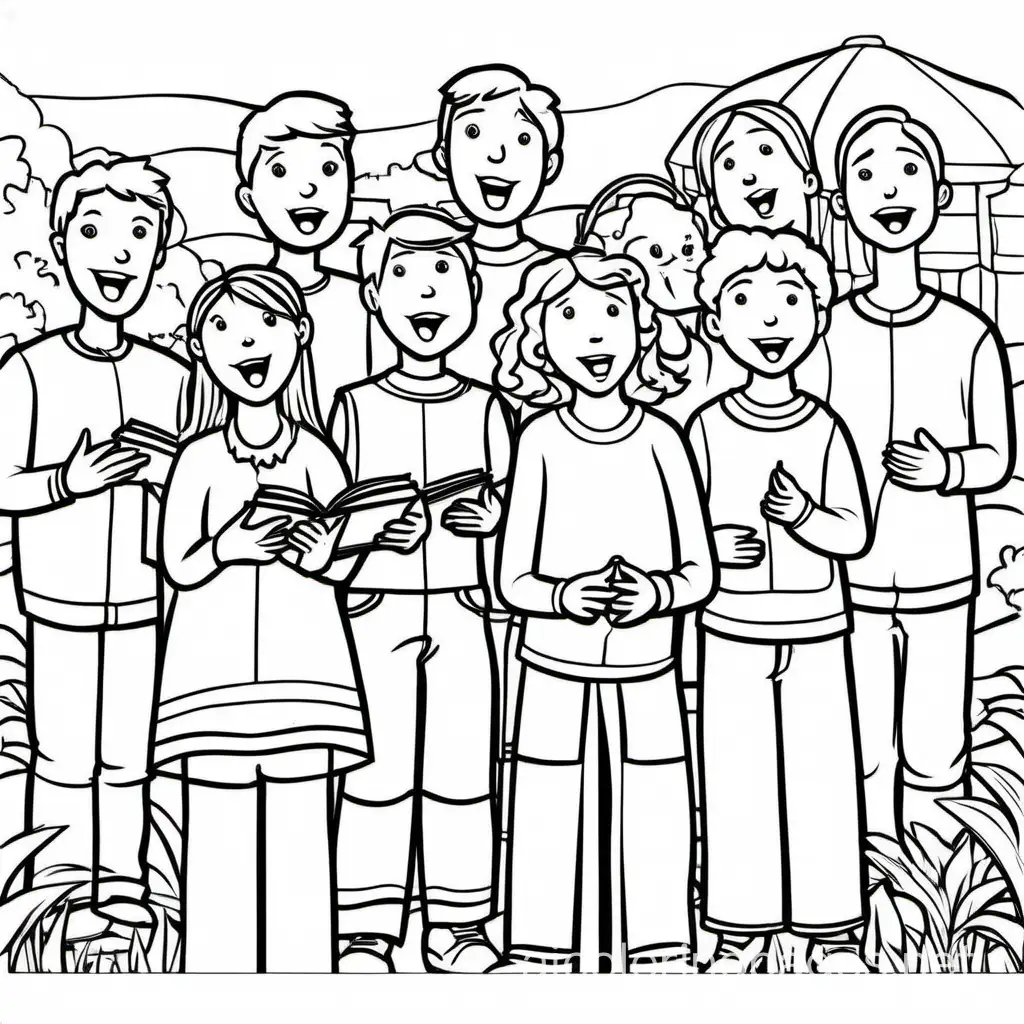 Outdoor-Valburgis-Celebration-Singing-Group-Coloring-Page