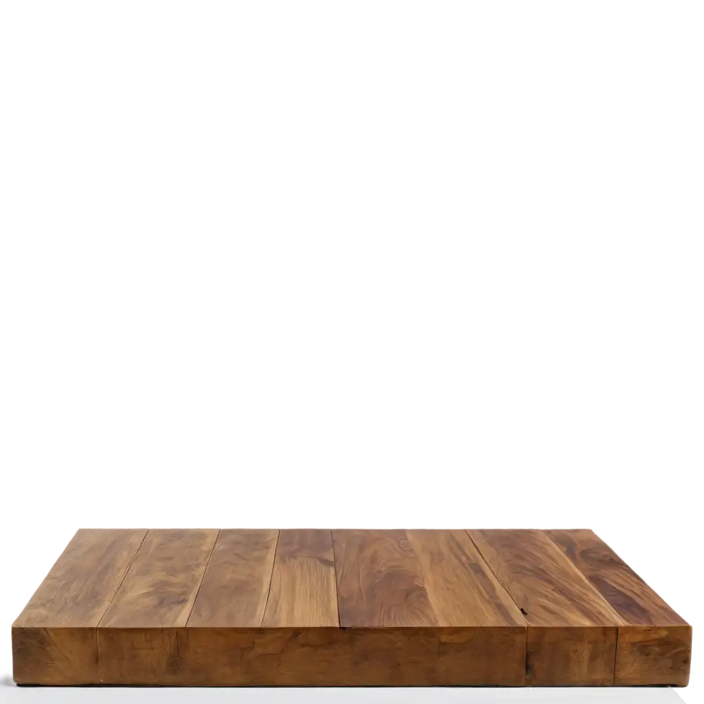 a wooden base with white background and leaf in corner